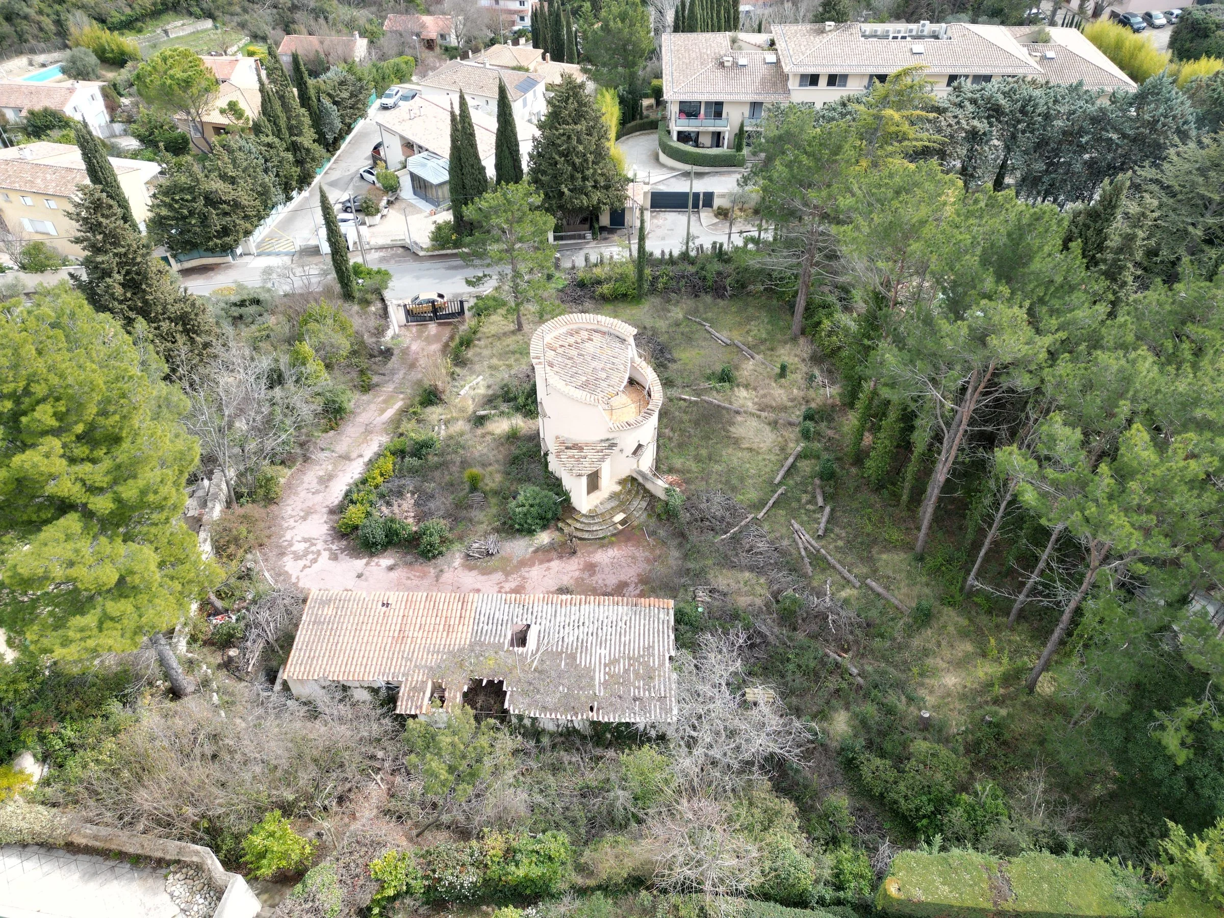 Vue drone Ouest coucher soleil